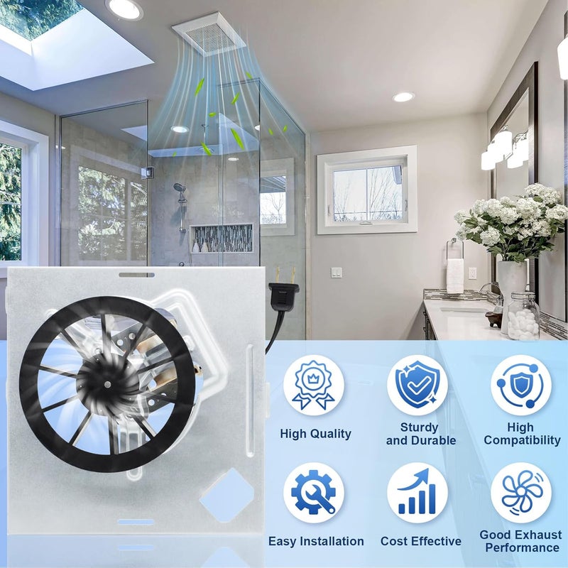 Aibabcue 696N-R02 B Bathroom Fan Motor Assembly Kit Compatible with Broan Nutone 688-K, 688-J, 688-H, 663-H, 663, 688, 678, 659, 670, 688-G S97012026 Bath Exhaust Fan Motor Replacement, 50CFM - Image 4